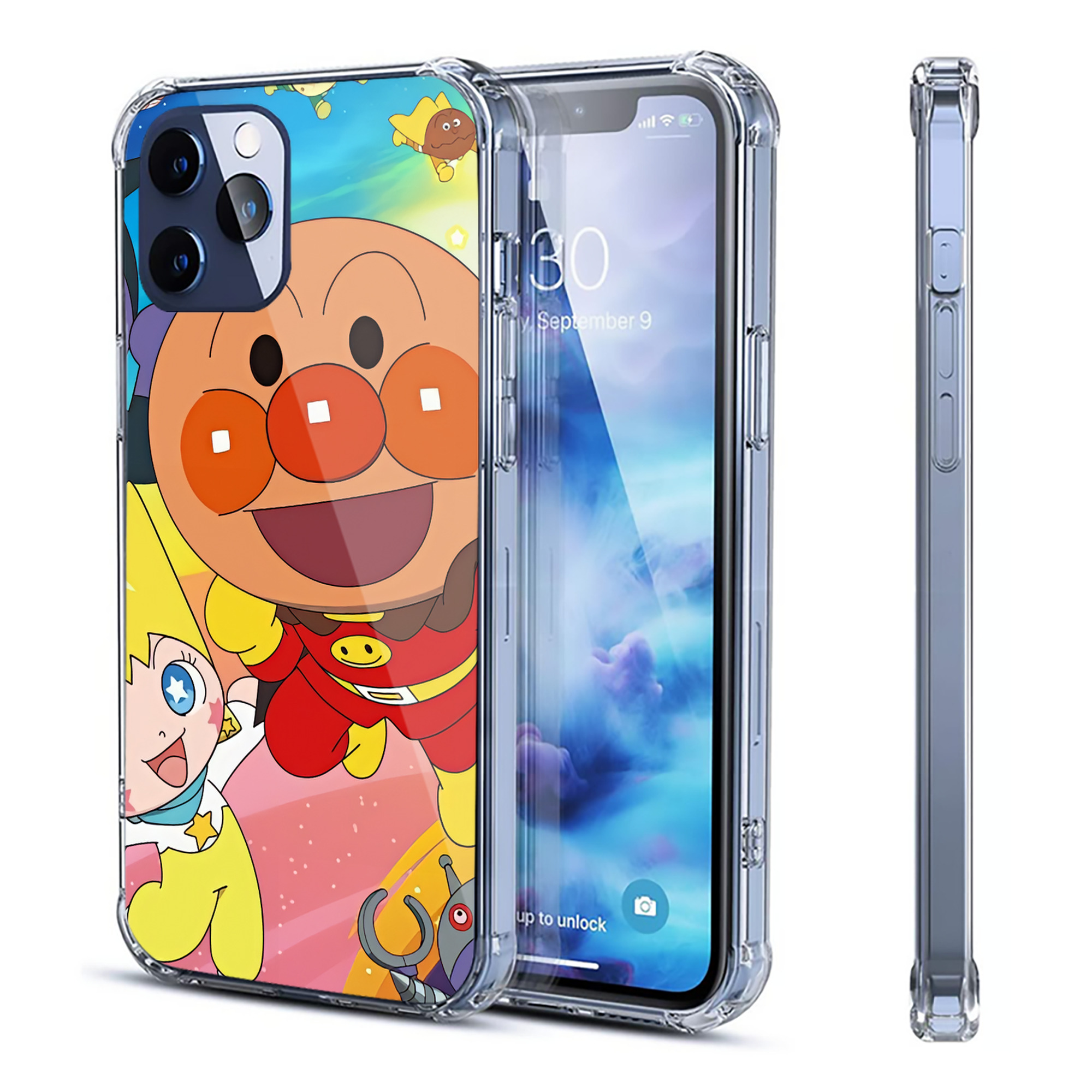 （画像用） アンパンマン Anpanman 【iPhone 12シリーズ対応】透明スマホケース（クリアソフトケース）